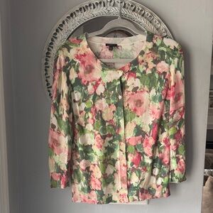 Talbots Pink and Green Knit Sweater